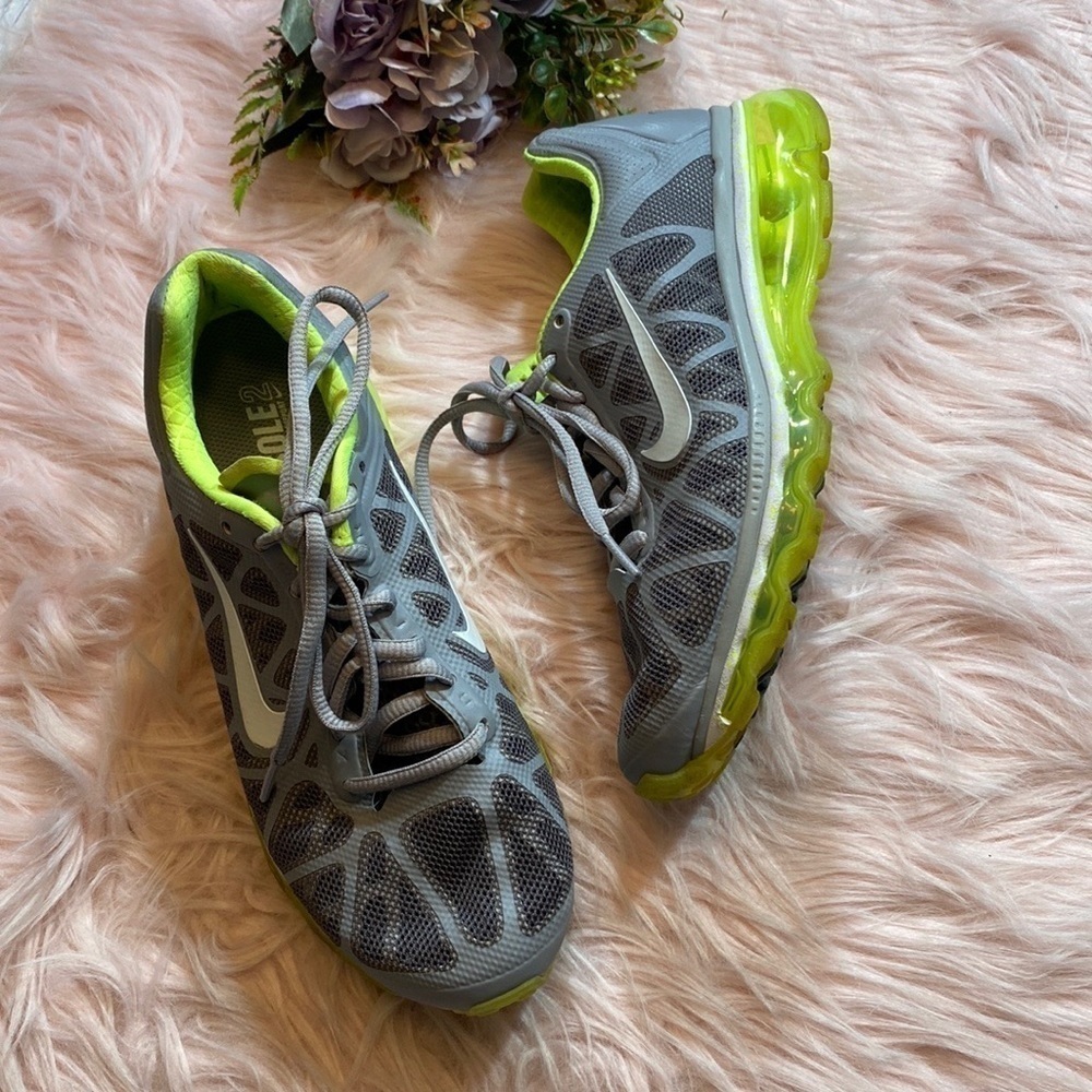 Nike Air Max + 2011 Neon and Gray Running Shoes